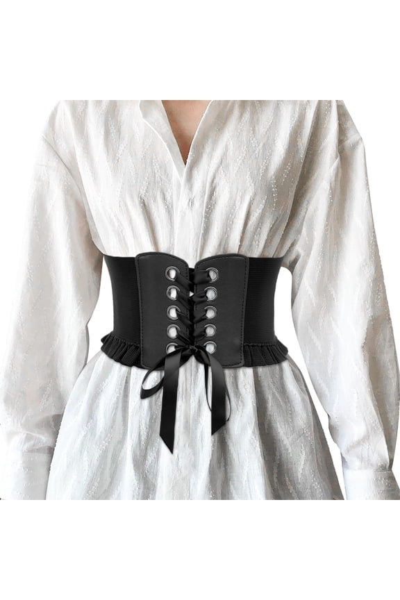 Women Lace Up Corset Belts Elastic Waist Belt Tied Retro Wide Belt Belt for Big Men Spotted Belt Felling Belt Click Active Dress Belts Men Gear Men Mens Waist Belt Officiating Belt Belts for Dress
