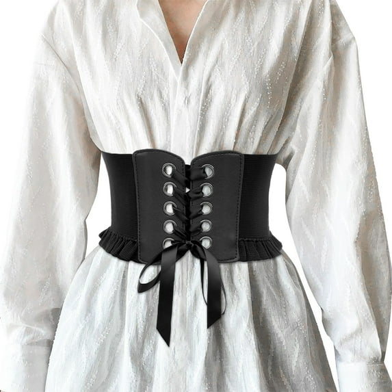 Women Lace Up Corset Belts Elastic Waist Belt Tied Retro Wide Belt Waist Belts for Women for Dresses Man Leather Belt Mens Waist Belt Mens Small Belt Click Belts Men Leather Leather Clothes Men Mens