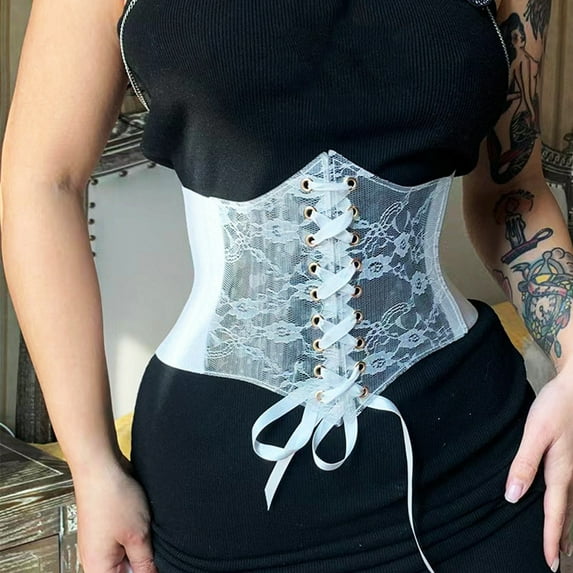 Women Lace Up Corset Waist Belt Transparent Lace Crochet Petal Elastic Wide Belt For Dress Construction Belt for Men Classic Vintage Distressed Casual Jean Leather Belt Strap Leather Mens Belt Big And