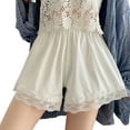 thumbnail image 1 of Women Lace Edge Ice Silk Half Slip Shorts Under Dress Panties Safety Pettipants, 1 of 9