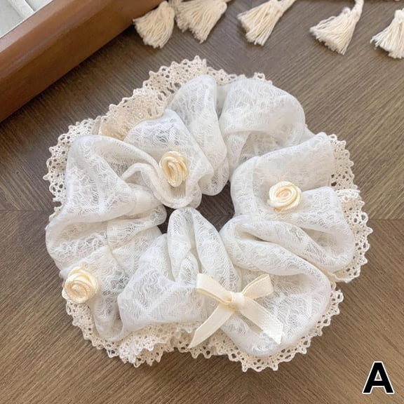 Women Lace Elastics Hair Band Scrunchies Hair Ties Lady Ponytail Holder T1F