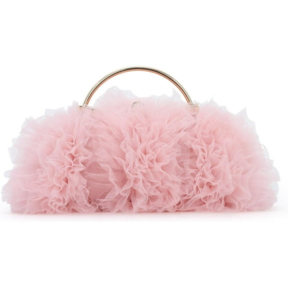 Women Lace Evening Handbag Floral Clutches Purse with Detachable Chain for Wedding Prom Party