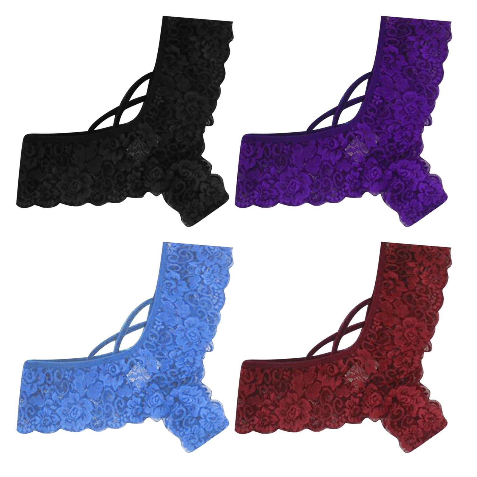 Women Lace Flowers Low Waist Underwear Panties G String Lingerie Thongs