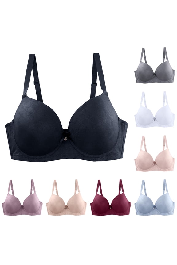 Women Lace Front Button Shaping Cup Adjustable Shoulder Strap Large Size Underwire Bra Underwire Bras for Women Sports Bra High Support Women Bras Wireless Padded