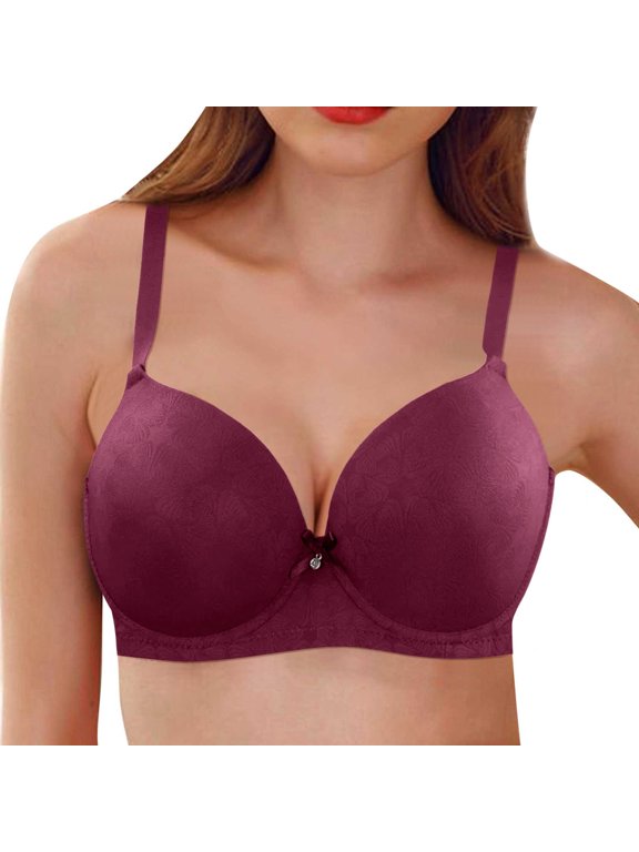 Women Lace Front Button Shaping Cup Adjustable Shoulder Strap Large Size Underwire Bra Women's Strapless Bra Workout Bra Work Out Bras Sports Bras Padded Athletic Bra for Women Medium Bra Low Back