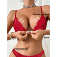 thumbnail image 1 of Women Lace Front-Clasp Wireless Bra Comfortable No-Pad Romantic Lace Bralette Bra, 1 of 5