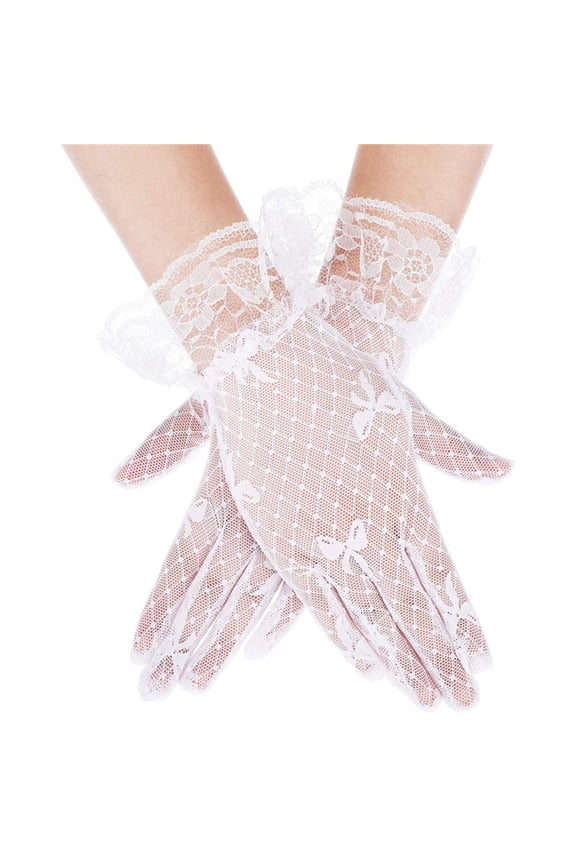 Women Lace Gloves Short Lace Gloves Party Gloves Bridal Wrist Gloves