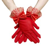 SUNYUANNN Women Lace Gloves Party Wedding Gloves Bow Short Glove Evening Elegant Accessories Sun Mittens for Women Cold Weather Heated Winter Gloves Mittens Women Mittens Gloves Mitten Gloves Mittens