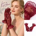 thumbnail image 1 of Women Lace Gloves Wedding Tea Party Elegant Short Novelty Floral Bridal Gloves for Wedding Opera Party, 1 of 5