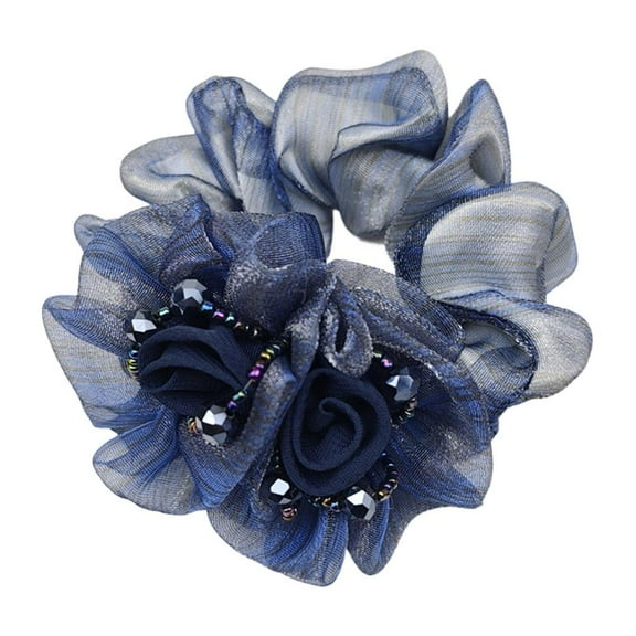 Women Lace Hair Scrunchies Bow Hair Fantaisie Tie High Elasticity New E4
