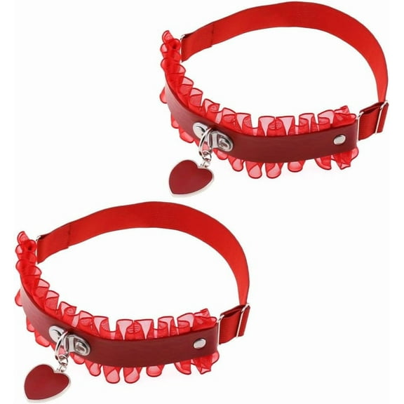 Women Lace Heart Thigh Garter Adjustable Punk Gothic Leg Harness Garter Belt