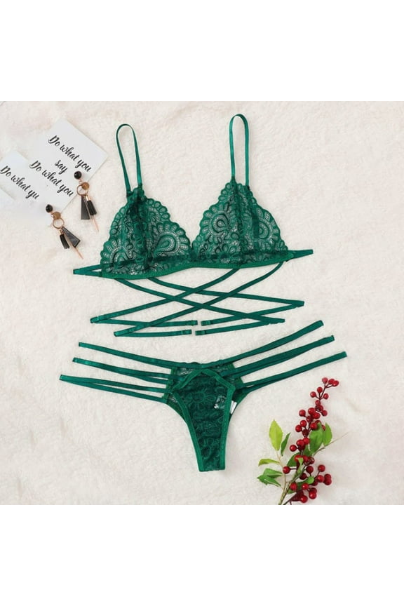 Women Lace Lingerie Nightwear Underwear G-string Bodydoll Sleepwear Bra Set