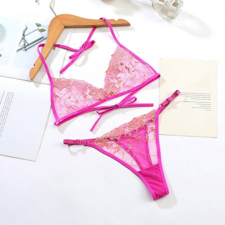 Women Lace Mesh Embroidery with French Style Lingerie Strap Bra