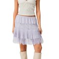 thumbnail image 1 of Women Lace Mini Skirt Low Rise Ruffle Pleated Layered Flowy Underskirt for Going Our Party Club, 1 of 7