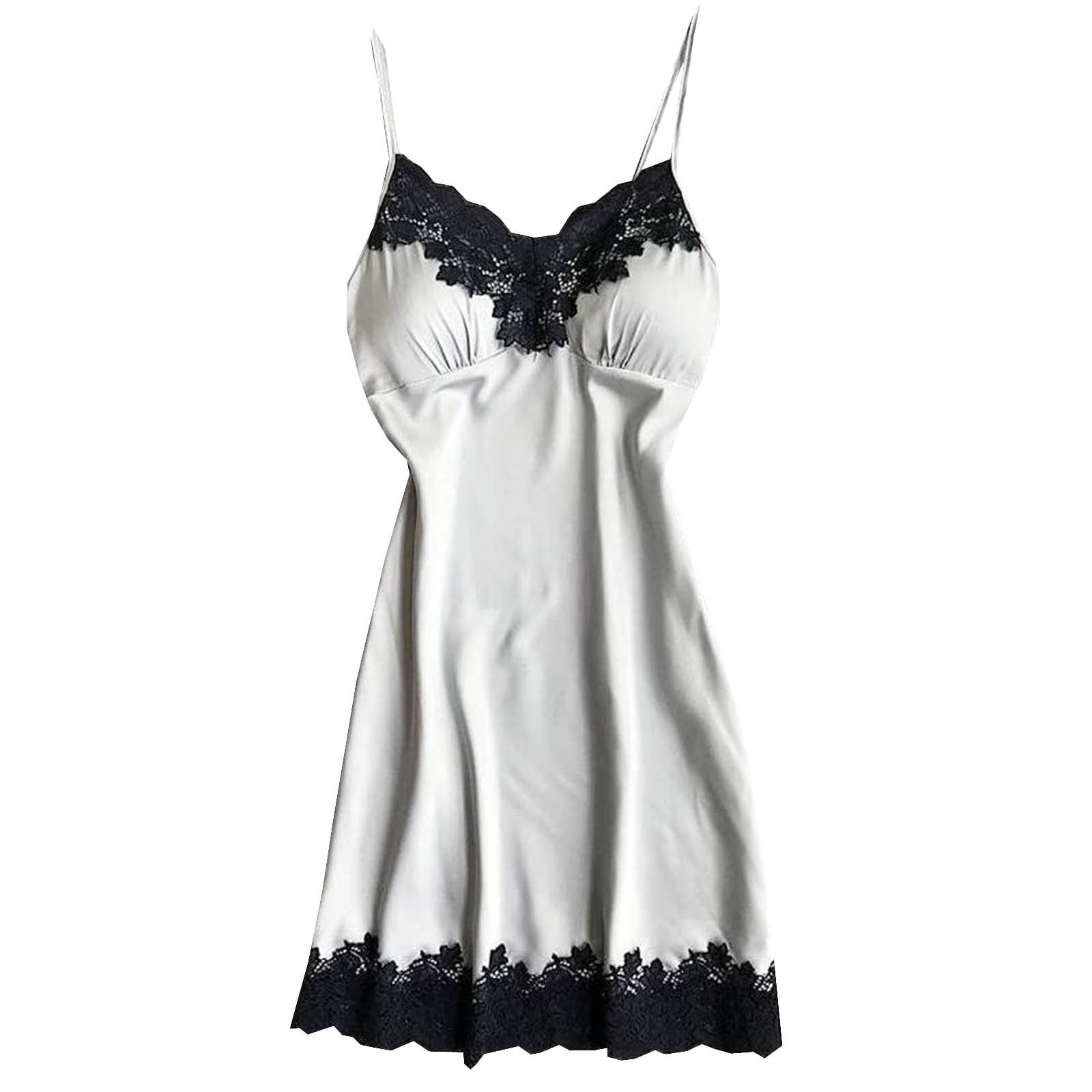 chinese dress ladies Long white nightgown with lace main image 0