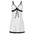 thumbnail image 1 of Women Lace Nightgowns Sleepshirts Sleepwear Pajamas Soft Ladies V Neck Nightshirt Woman Home Nightdress New Night Gowns for Adult Women White M, 1 of 2
