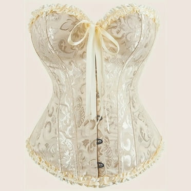 Women Lace Off Shoulder Corset Bustier Boned Overbust Corset Bodyshaper Lingerie Top