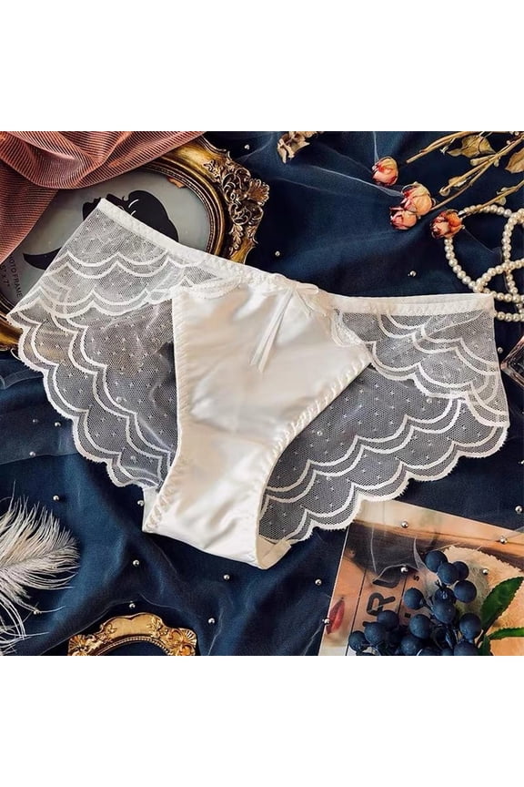 Women Lace Panties Lingerie Soft Satin Silky Underwear Knickers Briefs Seamless