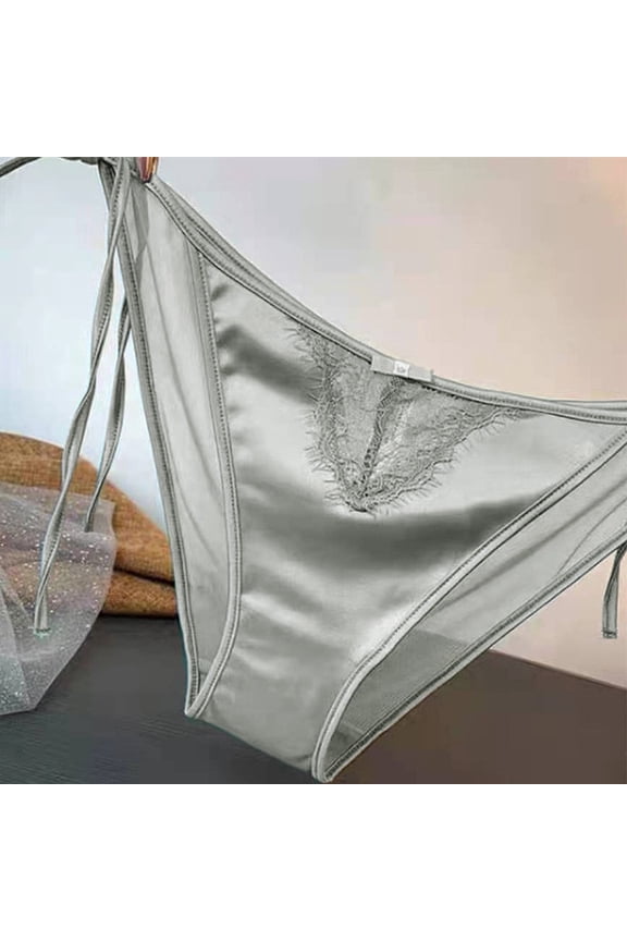 Women Lace Panties Lingerie Soft Silk Satin Underwear Knickers Briefs Seamless