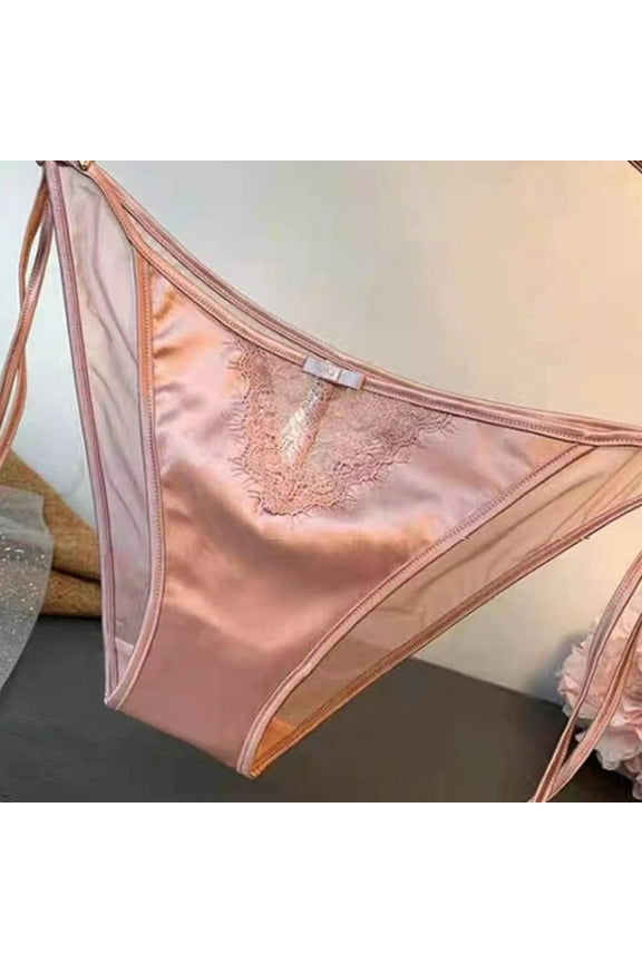 Women Lace Panties Lingerie Soft Silk Satin Underwear Knickers Briefs Seamless