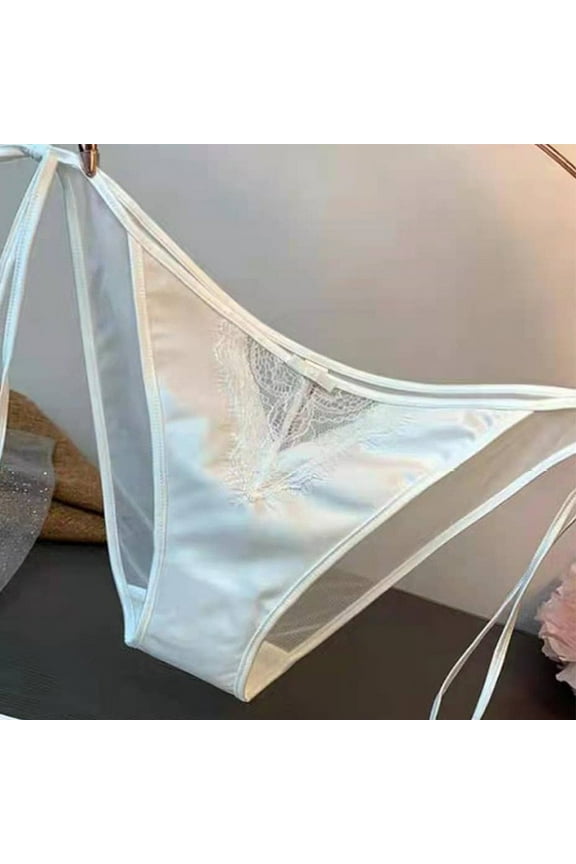 Women Lace Panties Lingerie Soft Silk Satin Underwear Knickers Briefs Seamless