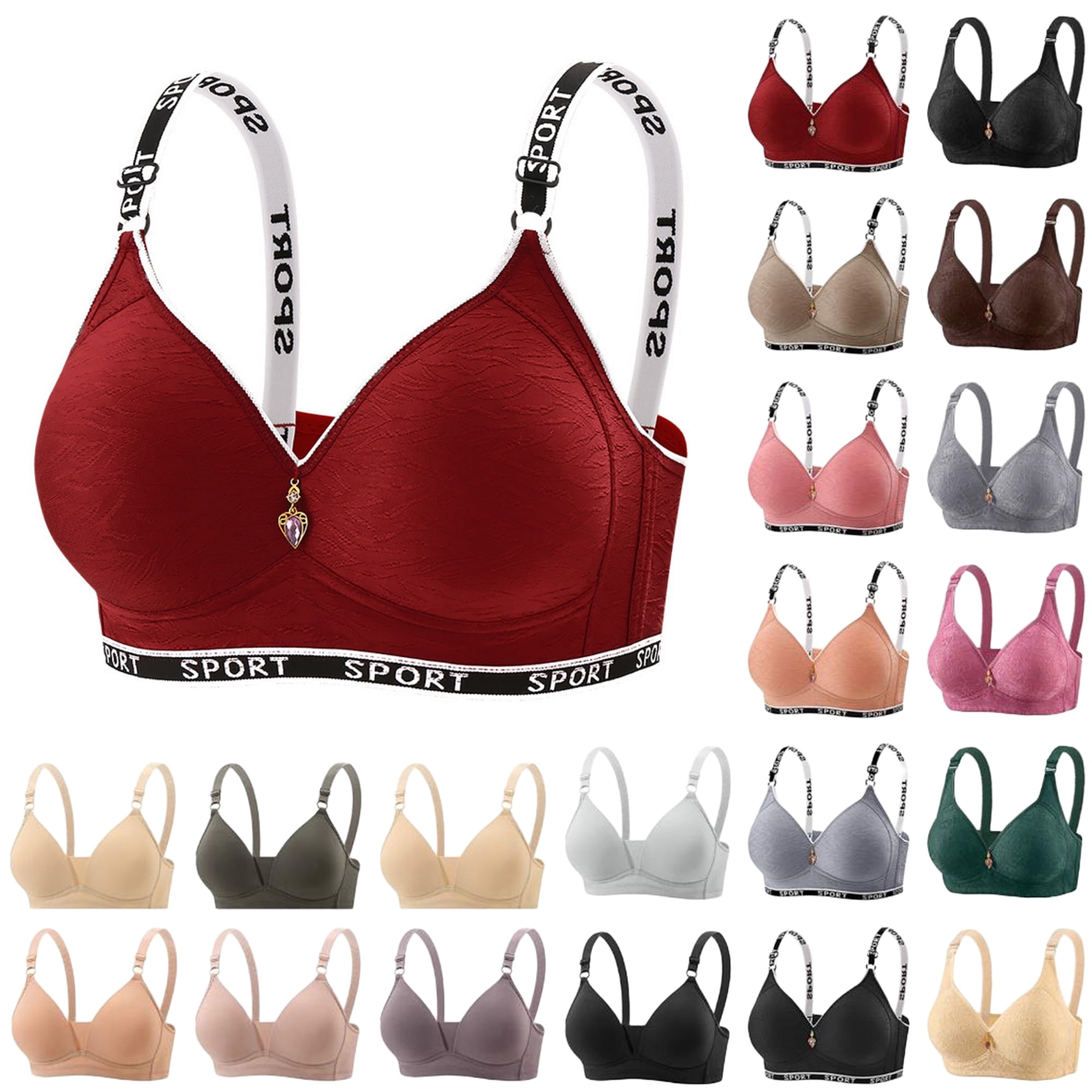 Woman Sports Bras Thin And Comfortable Fixed Cup Bra Without Rims ...