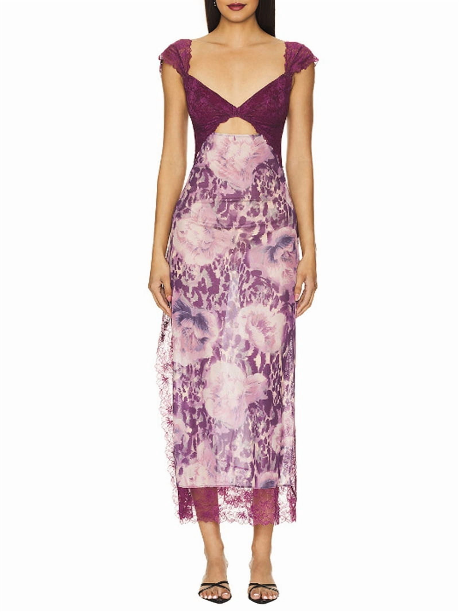Women Lace Patchwork Mesh Maxi Dress Floral Print Cutout Sweetheart Neck Backless Slit Summer Y2K Long Dresses S - Walmart.com Women Lace Patchwork Mesh Maxi Dress Floral Print Cutout Sweetheart Neck Backless Slit Summer Y2K Long Dresses S - Walmart.com