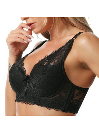 Tops Solid black Lace Bra for Women 34-46 B C D Cup Shape Comfort