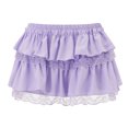 thumbnail image 1 of Women Lace Ruffle Bloomer Skirt Frill Tiered Short Skater Skirts Flowy A Line Mini Underskirt, 1 of 7