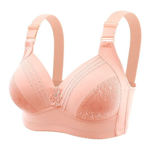Women Lace Seamless Plus Size Bra, Adjustable Full Cup Breathable Lingerie, Soft Underwire Support Bralette