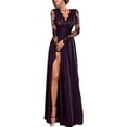 thumbnail image 1 of Women Lace Sleeve Maxi Dress Evening Party Gowns Formal Cocktail Wedding Dress, 1 of 5