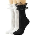 thumbnail image 1 of Women Lace Socks Ruffle Frilly Socks - Comfortable Cotton Cute Socks Princess Lolita for Ladies Gril, 1 of 1