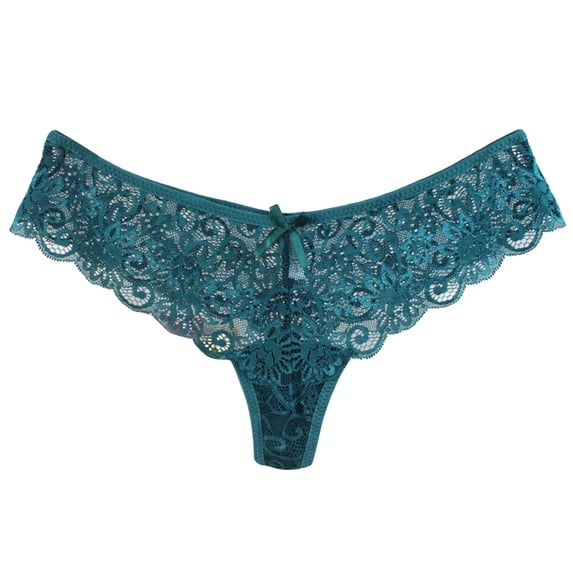 Women Lace T-Back Panties for Women Low Waist Thong Underwear with Comfortable Fit and Delicate Detailing Green L
