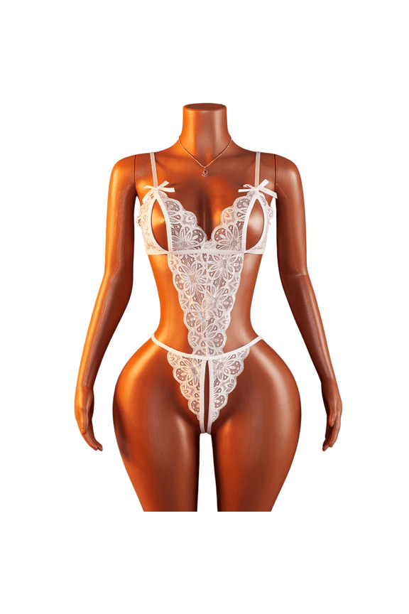 Women Lace Trim Comfort Bodysuit For Women Flattering Contour Fit Strap Style Sling Lingerie