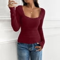 thumbnail image 1 of Women Lace Trim Long Sleeve Shirt Fitted Crop Top Y2K Low Cut Going Out Tops Vintage Shirt, 1 of 5