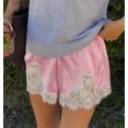 thumbnail image 1 of Women Lace Trim Wide Leg Shorts Satin Silk Boxers Shorts Y2k Micro Mini Pajama Shorts French Knickers Lounge Slip Pj Bottoms, 1 of 2