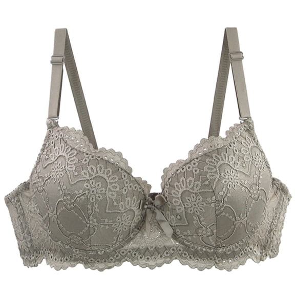 Women Lace Underwire Bras Padded Push Up Minimizer Bralettes Light Full Coverage Everyday Bra 40B, Green
