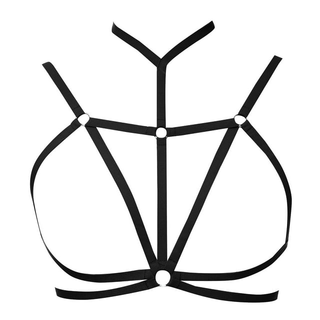 Women Lace Up Bra Black Cutout Stretch Adjustable Lingerie Bra Lady