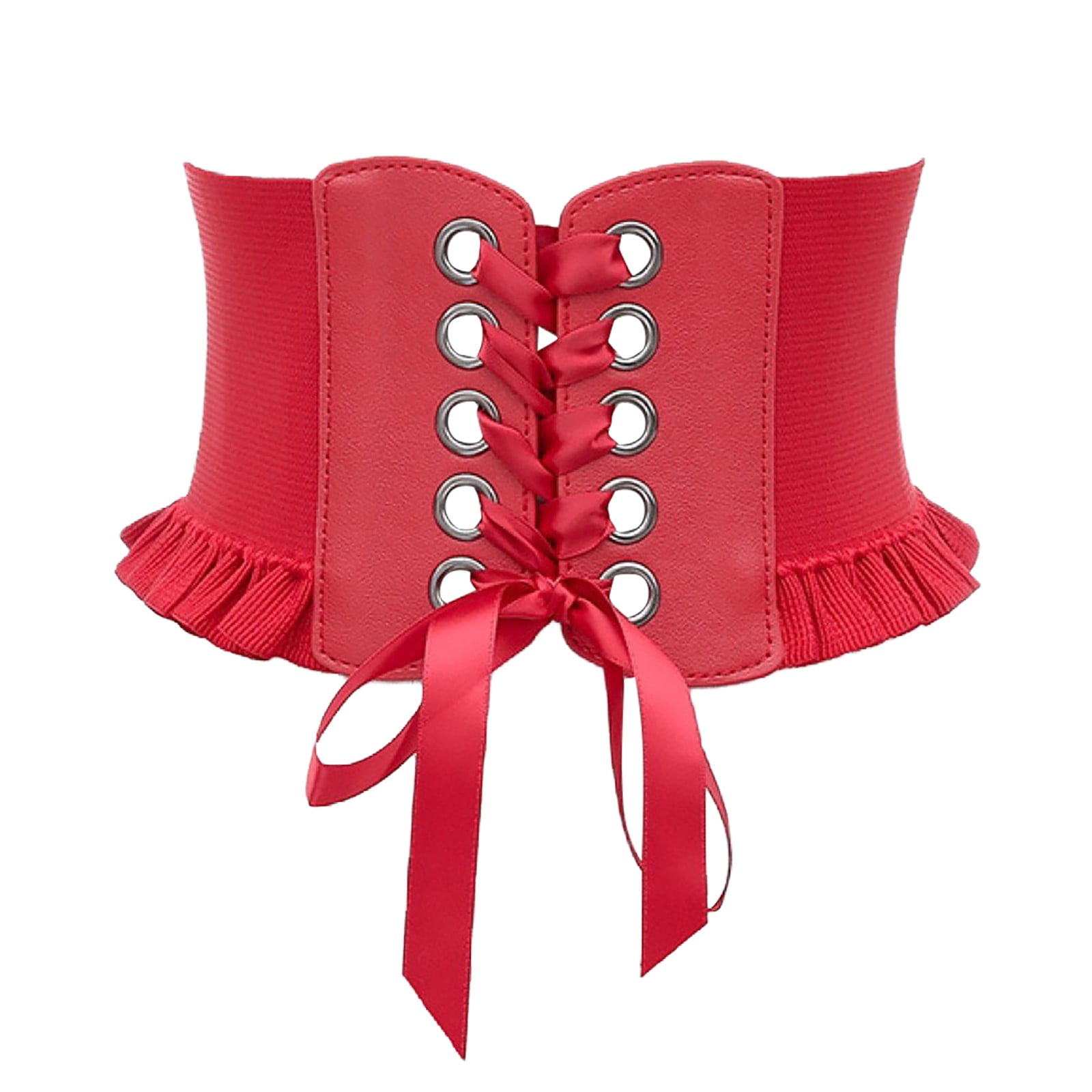 Lace-up Cinch Belt Tied Corset Elastic Waist Belt Lace-up Rivet Belt Women main image 2