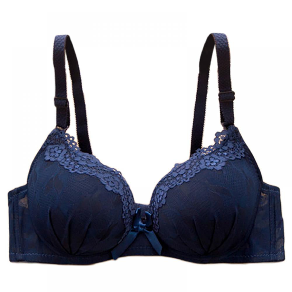 Buy Looping Bra Padded Non-Wired 3/4th Coverage Lace Bra - Blue