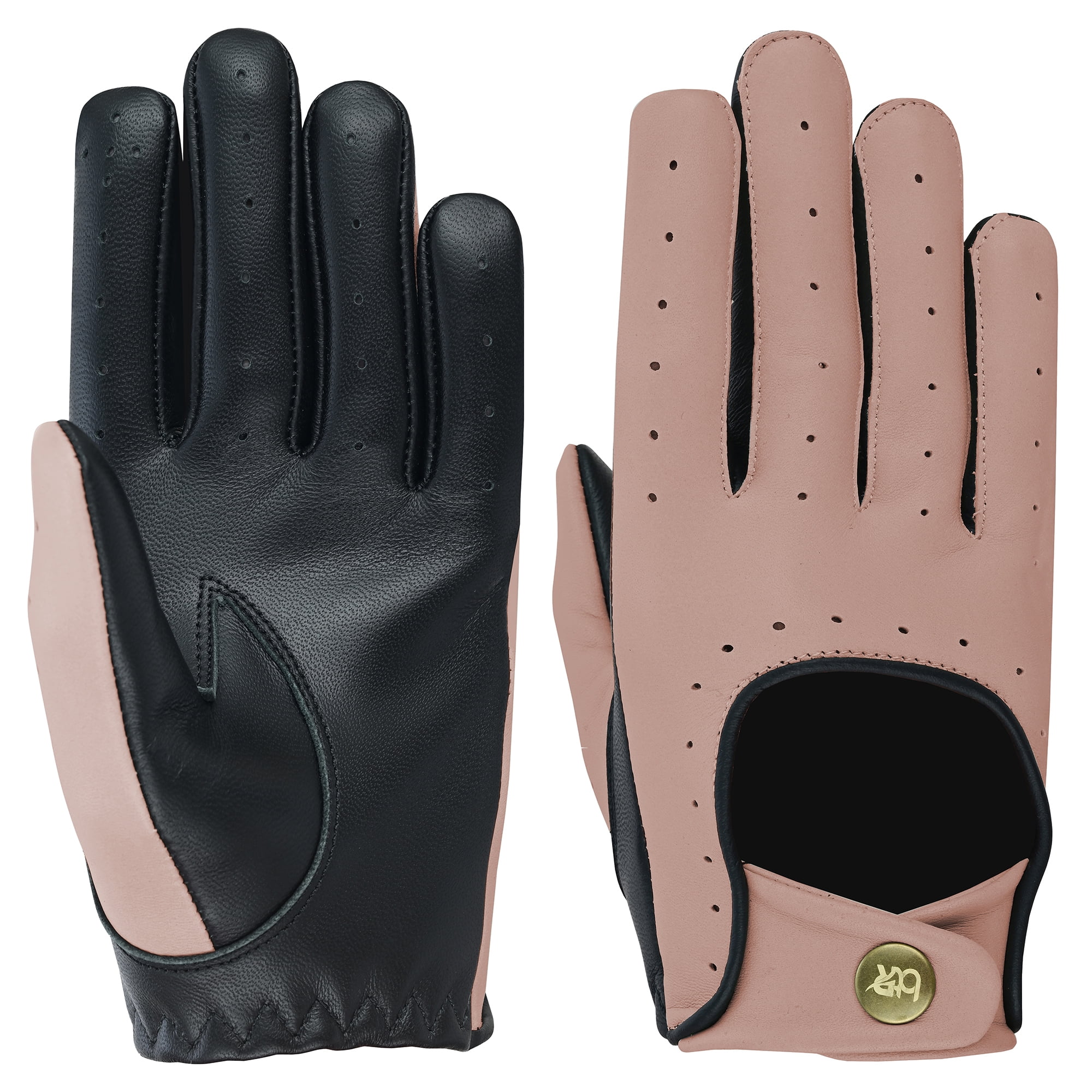 Women Ladies 100% Genuine Lambskin Leather Driving Gloves Chauffeur Full Finger Car Driving Motorcycle Bikers Riding Gloves Pink-M