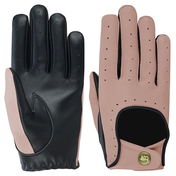 Women Ladies 100% Genuine Lambskin Leather Driving Gloves Chauffeur Full Finger Car Driving Motorcycle Bikers Riding Gloves Pink-M