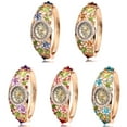 thumbnail image 1 of Women Ladies 5 Pcs Wholesale Watch Elegant Bangle Bracelet Crystal Round Dial with Flower Wrist Watch, 1 of 6
