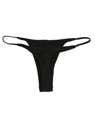 Eyicmarn Women's Thong Bikini Bottom High Cut V Cheeky Brazilian Swimsuit  Bottom