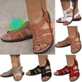 thumbnail image 1 of Women Ladies Fashion Slope Heel Sandals Comfortable Round Toe Buckle Causal Sandals Shoes White qILAKOG Size 7.5, 1 of 5