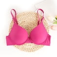 thumbnail image 1 of Women Ladies Front Closure Underwire Seamless Racer Back Push Up Padded Everyday Bra Bralette Underwear Hot Pink S, 1 of 4
