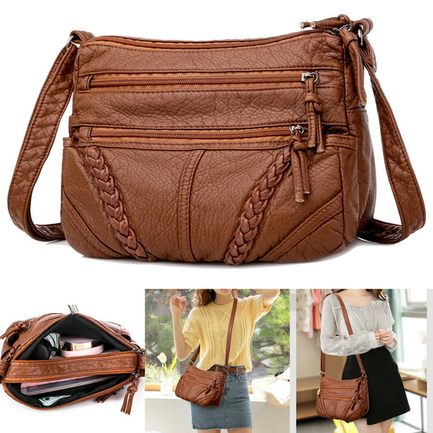 Women Ladies Handbag Multi Pocket Retro Crossbody Bags Large Capacity ...