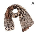 thumbnail image 1 of Women Ladies Leopard Print Soft Chiffon Shawl Neck Long Wrap Scarf 150*48 W3L1, 1 of 9