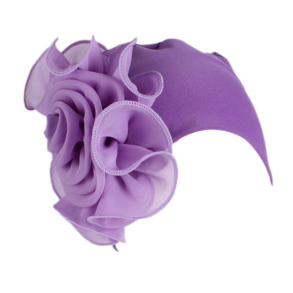 Women Ladies Retro Big Flowers Hat Turban Hat Cap Pile Cap