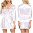 thumbnail image 1 of Women Ladies Satin Silk Nightdress Lingerie Sleepwear Dress Robe Nightie Gown, 1 of 2